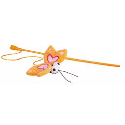 Rogz Teaser Plush Drillepind Til Katten med Orange Sommerfugl